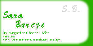 sara barczi business card